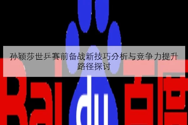 孙颖莎世乒赛前备战新技巧分析与竞争力提升路径探讨